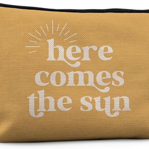 Here Comes the Sun Makeup Bag, Summer Sunshine Makeup Bag, Sunshine Gifts for Wo - Picture 1 of 5